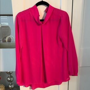 Vince Camuto | pink cowl neck long sleeve blouse